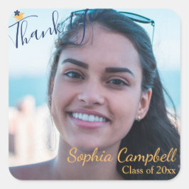 Modernes Blue Abschluss Square Sticker