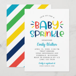 Modernes Blue Baby Sprinkle für die Kinderdusche Einladung