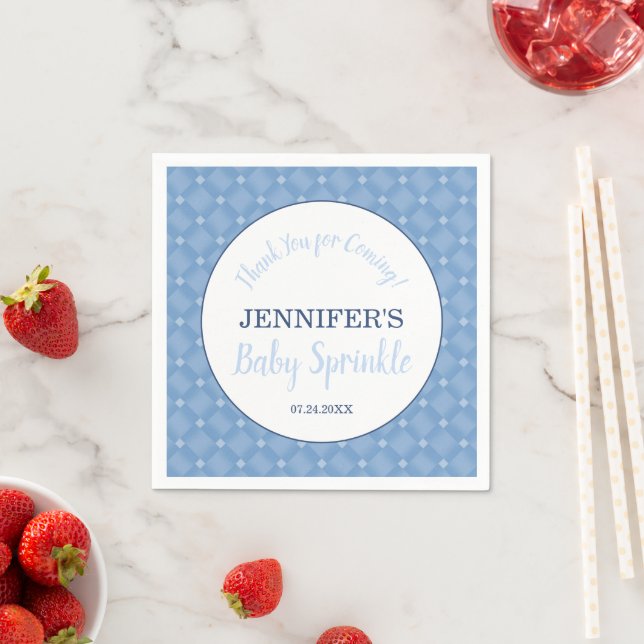 Modernes Blue Baby Sprinkle Party Serviette (Beispiel)