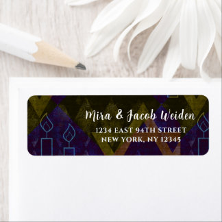 Modernes Blue Bar Mitzvah Bold Type Rücksendeadres