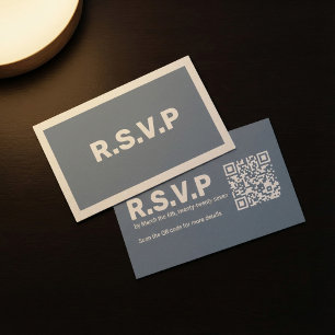 Modernes Blue fett UAWG QR Code Hochzeit Begleitkarte