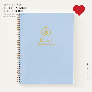Modernes Blue Gluten Free Blank Recibook Notizbuch