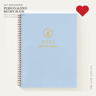 Modernes Blue Gluten Free Blank Recibook Notizbuch