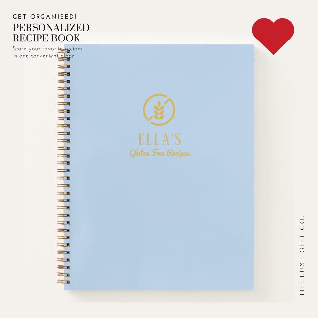 Modernes Blue Gluten Free Blank Recibook Notizbuch (Von Creator hochgeladen)