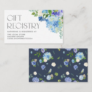 Modernes Blue Hydrangea Blume Baby Showregister Begleitkarte