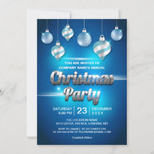 Modernes Blue Impressive Corporate Weihnachtsfest  Einladung