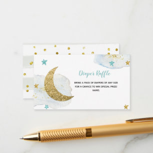 Modernes Blue Moon Diaper Raffle Begleitkarte