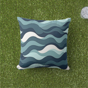 Modernes Blue Ocean Waves Küstengewehrkissen Kissen