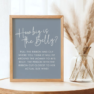 Modernes Blue Oh Baby Simple Bauches Guessing Game Poster