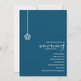 Modernes Blue Pentagramm Baby Wiccanony Zeremonie Einladung