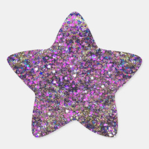 Modernes Blue Pink Gold Glitzer Blank Template Stern-Aufkleber