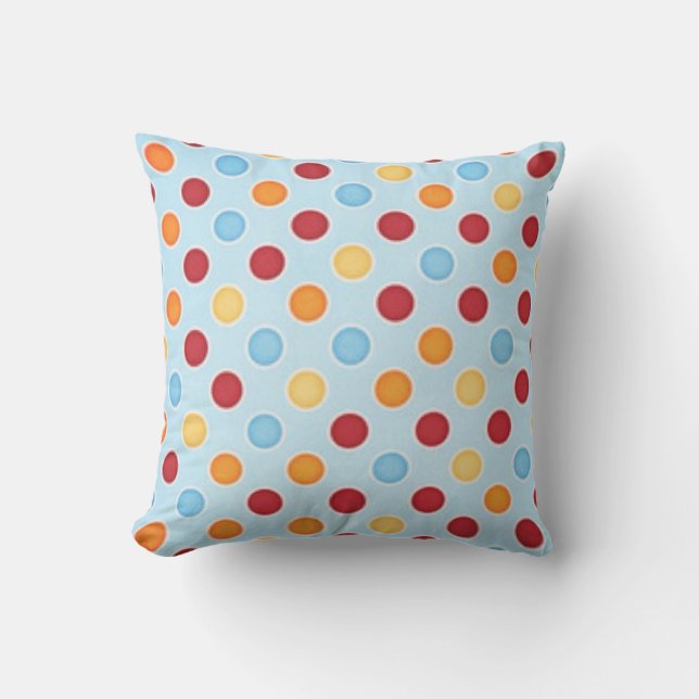 Modernes Blue Polka Dot Außenkissen Kissen Für Draußen (Vorderseite)