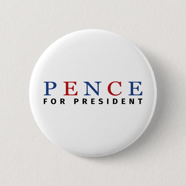 Modernes Blue Red Mike Pence für Präsident Button (Vorderseite)
