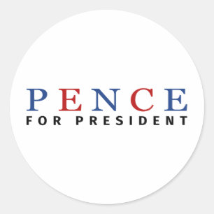 Modernes Blue Red Mike Pence für Präsident Runder Aufkleber