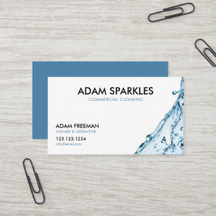 Modernes Blue Splash Kommerzielle Reinigung Visitenkarte