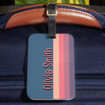 Modernes Blue Strip Name Gepäckanhänger