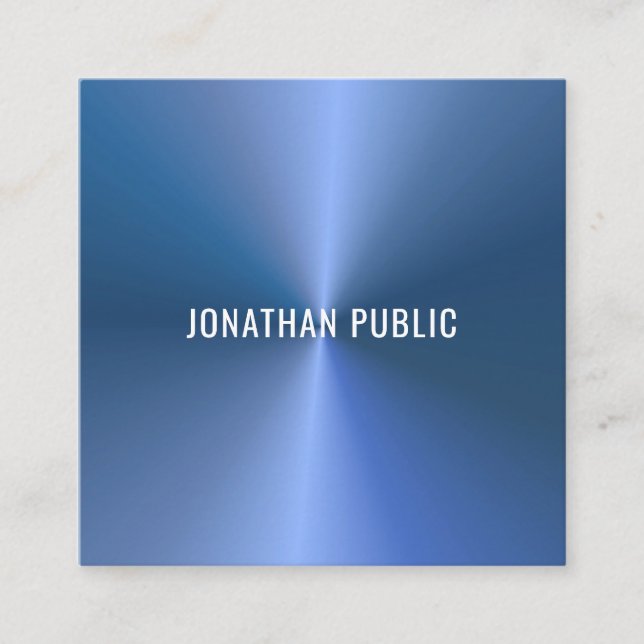 Modernes Blue Template Beruflich Elegant Einfach Quadratische Visitenkarte (Vorderseite)