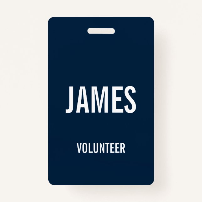 Modernes Blue Volunteer Name Event Information Abz Ausweis (Vorderseite)
