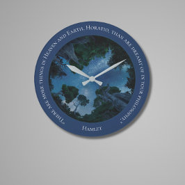 Modernes Blue Watercolor Text Trendrate Zitat Große Wanduhr