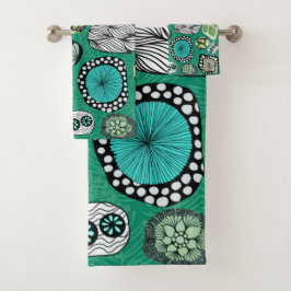 Modernes Blume Handtuch Set