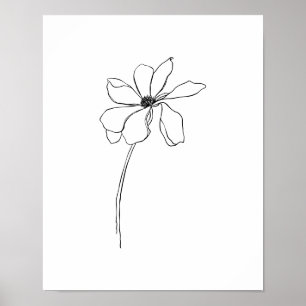 Modernes Blume Line Art Poster