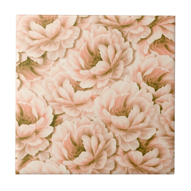 Modernes Blume-Muster für Wasserfarben Fliese (Vorderseite)
