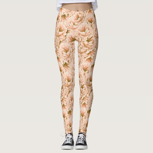 Modernes Blume-Muster für Wasserfarben Leggings (Vorderseite)