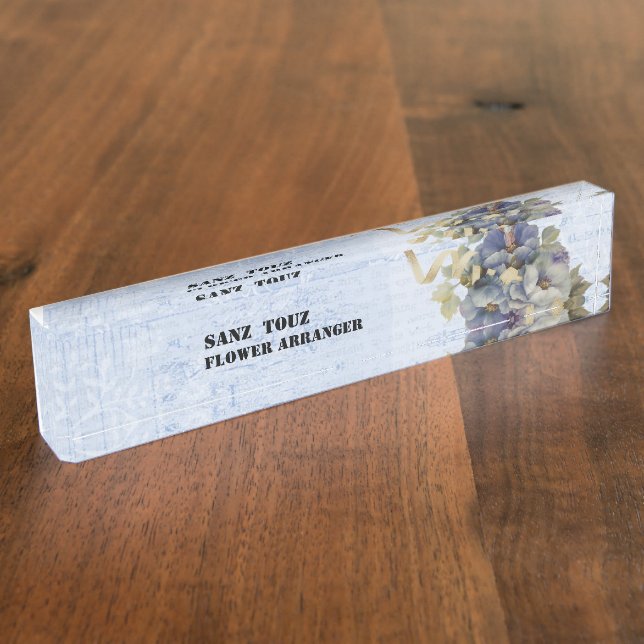 Modernes Blume Namensplakette (Seite)