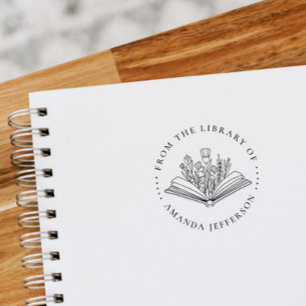 Modernes Blumenbuch aus der Bibliothek des Individ Gummistempel