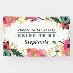 Modernes Blumendesign Großes Brautparty Banner