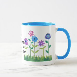 Modernes Blumendesign in Rosa, Lila und Blau Tasse