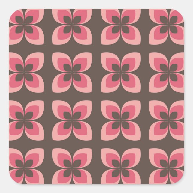 Modernes Blumendesign Quadratischer Aufkleber (Vorderseite)