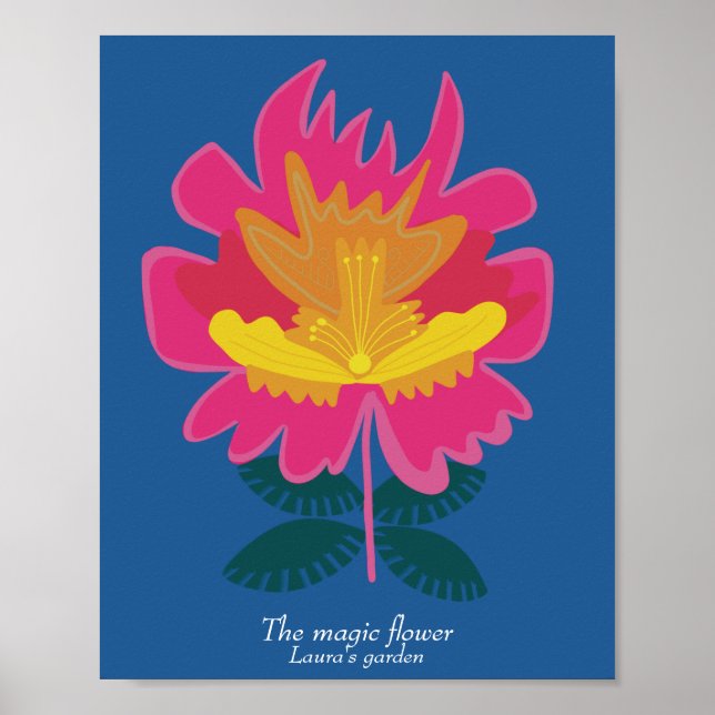 Modernes Blumengartenposter mit moderner Blumenpra Poster (Vorne)