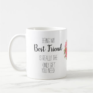 Modernes, blumengeschmücktes Freundschaftsbanal lu Kaffeetasse