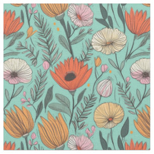 Modernes, blumengeschmücktes Muster, nahtlos grafi Stoff