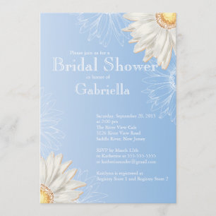 Modernes, blumenhellblaues Daisy-Brautparty Einladung