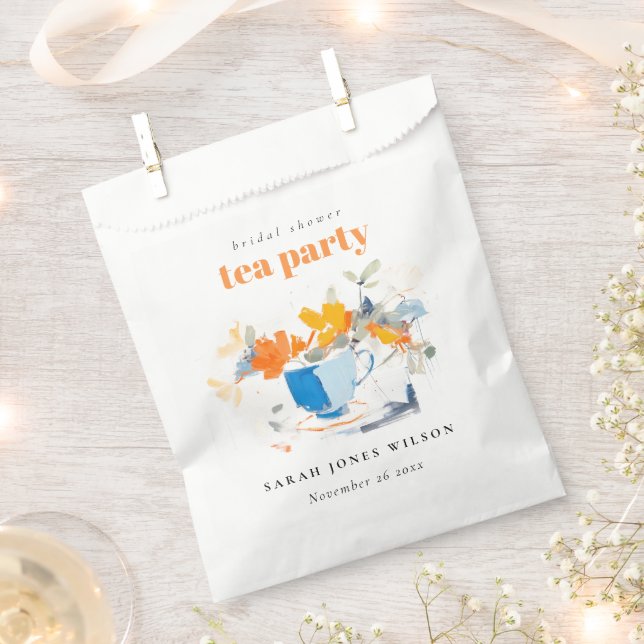 Modernes Blumenkohl-Brautparty Teezeremonie auf Ho Geschenktütchen (Ausgeschnitten)