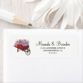 Modernes Blumenlavender Wedding Address Label