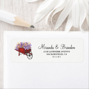 Modernes Blumenlavender Wedding Address Label