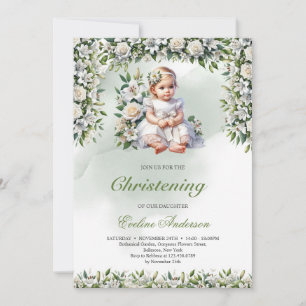 Modernes Blumenmädchen - Einladung
