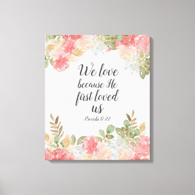 Modernes Blumenmuster 1 John 14:19 Imitate Canvas  Leinwanddruck (Vorderseite)