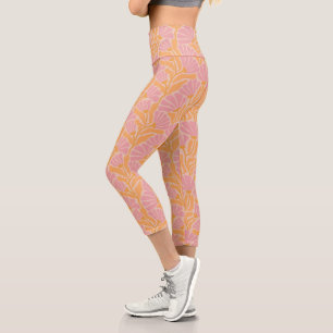 Modernes Blumenmuster aus dem Mittelalter Capri Leggings