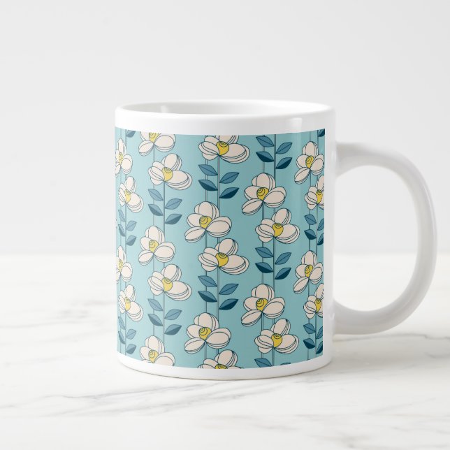 Modernes Blumenmuster aus dem Mittelalter Jumbo-Tasse (Rechts)