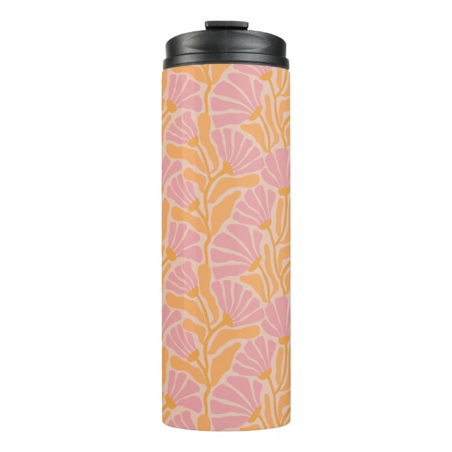 Modernes Blumenmuster aus dem Mittelalter Thermosbecher (Vorderseite)