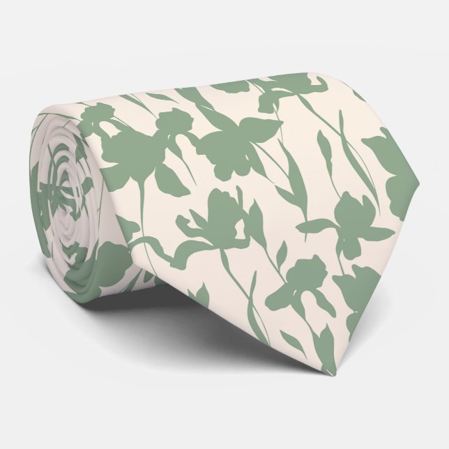 Modernes Blumenmuster Elegant Krawatte (Gerollt)