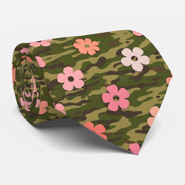 Modernes Blumenmuster-Geschäft Krawatte (Gerollt)