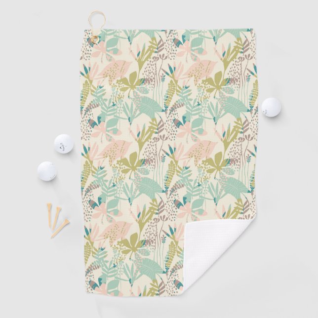 Modernes Blumenmuster Golfhandtuch (Insitu)