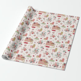 Modernes Blumenmuster Weihnachten Weihnachten Geschenkpapier