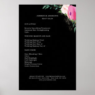 Modernes Blumenpreisliste-Poster Poster