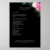 Modernes Blumenpreisliste-Poster
